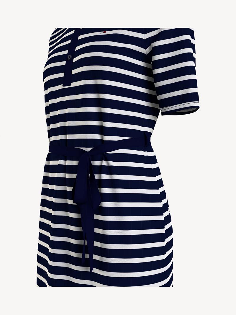 Női Tommy Hilfiger Polo Midi Dresses Kék | HU 106AHK